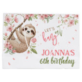 ナマケモノと遊ぼう キッズの誕生日 ラージペーパーバッグ (裏面)