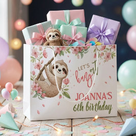 ナマケモノと遊ぼう キッズの誕生日 ラージペーパーバッグ