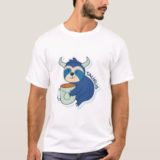 ナマケモノと〔占星術の〕十二宮図タウラスを有するコーヒーシンボルや象徴 Tシャツ