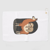 ナマケモノに乗るラマ ゴルフタオル (横)