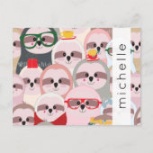 ナマケモノのかわいいナマケモノお名前 ポストカード (正面)