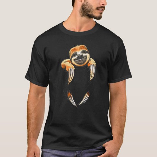 ナマケモノのかわいいバッグナマケモノ Tシャツ (正面)