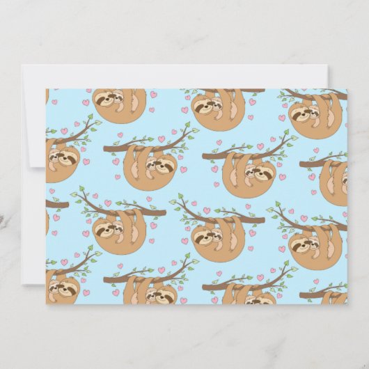 ナマケモノのかわいい子どもたち1歳の誕生日パーティー 招待状 (裏面)