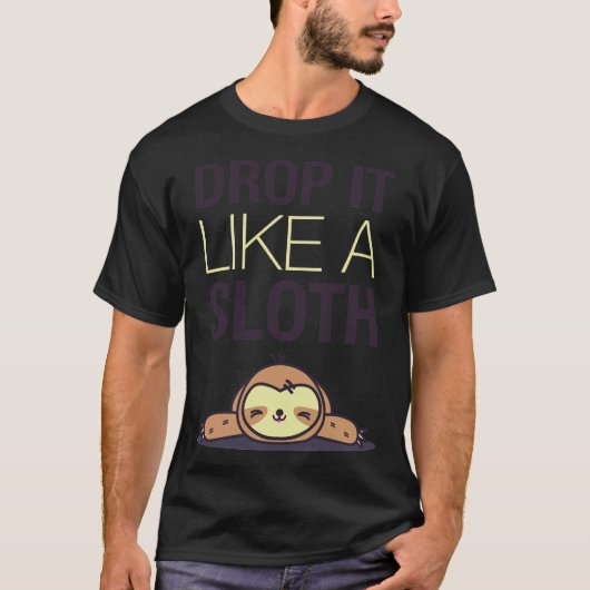 ナマケモノのように落おもしろいとす Tシャツ (正面)