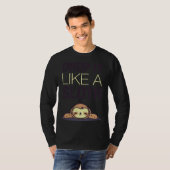 ナマケモノのように落おもしろいとす Tシャツ (正面フル)