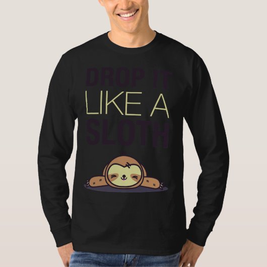 ナマケモノのように落おもしろいとす Tシャツ (正面)