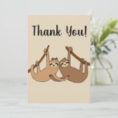 ナマケモノのカップル サンキューカード (スタンド正面)