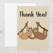 ナマケモノのカップル サンキューカード (正面/裏面)