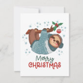 ナマケモノのクリスマスカード サンキューカード (正面)