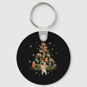 ナマケモノのクリスマスツリーライトおもしろいナマケモノクリスマスギフト キーホルダー