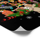 ナマケモノのクリスマスツリーライトおもしろいナマケモノクリスマスギフト ポスター (角)