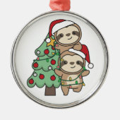 ナマケモノのクリスマスツリー メタルオーナメント (正面)