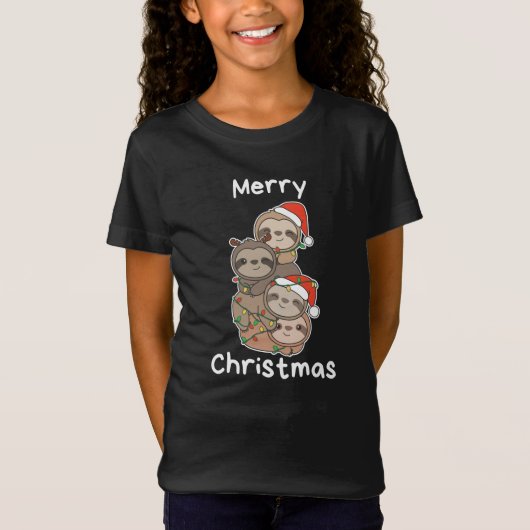 ナマケモノのクリスマスツリー Tシャツ (正面)