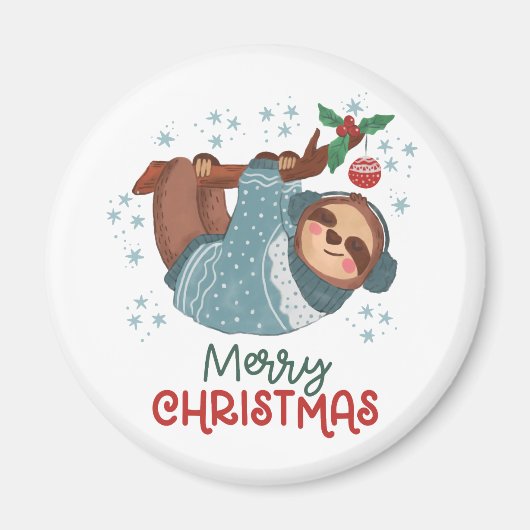 ナマケモノのクリスマスマグネット マグネット (正面)