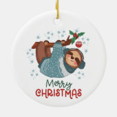 ナマケモノのクリスマス セラミックオーナメント (裏面)