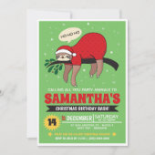 ナマケモノのクリスマス パーティー招待状 招待状 (正面)