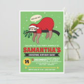 ナマケモノのクリスマス パーティー招待状 招待状 (スタンド正面)