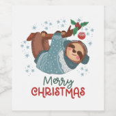 ナマケモノのクリスマス ワインラベル (シングルラベル)
