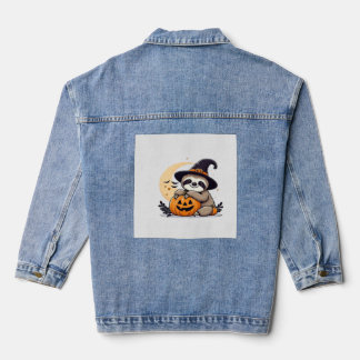 ナマケモノのハロウィンモチーフ かわいいクラシックTシャツ デニムジャケット