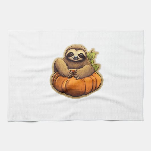 ナマケモノのハロウィン オーバーサイズTシャツ_1 キッチンタオル (横)