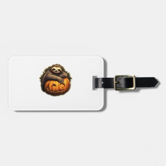 ナマケモノのハロウィン クラシックTシャツ ラゲッジタグ (正面横)