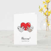 ナマケモノのバレンタインデーを愛 カード (黄色い花)