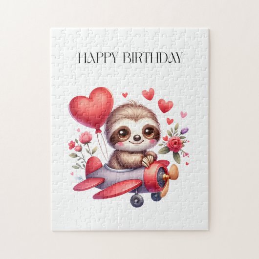 ナマケモノのパイロット 誕生日 ジグソーパズル (縦)