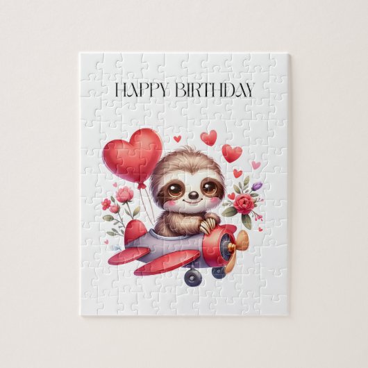 ナマケモノのパイロット 誕生日 ジグソーパズル (縦)