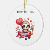 ナマケモノのパイロット 誕生日 セラミックオーナメント (左)