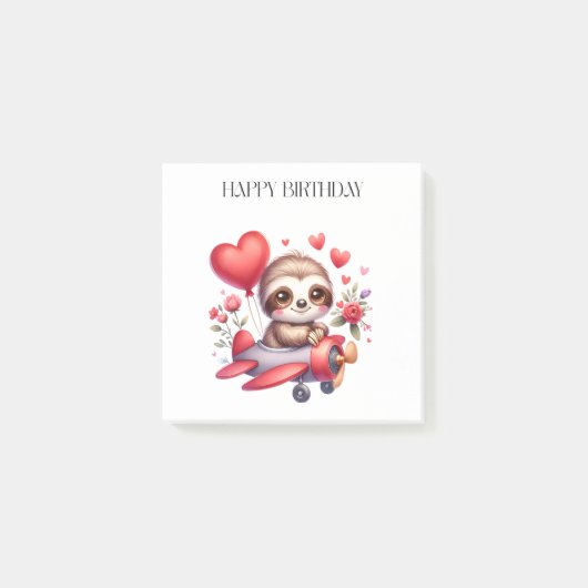 ナマケモノのパイロット 誕生日 ポストイット (正面)