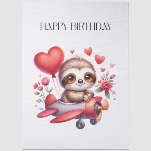 ナマケモノのパイロット 誕生日 薄葉紙 (正面)