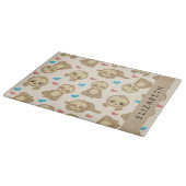 ナマケモノのパターン,かわいいナマケモノ,ハート,あなたの名前 カッティングボード (角)