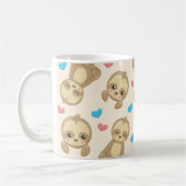 ナマケモノのパターン,かわいいナマケモノ,ハート,あなたの名前 コーヒーマグカップ (左)