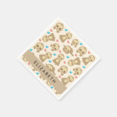 ナマケモノのパターン,かわいいナマケモノ,ハート,あなたの名前 スタンダードカクテルナプキン (角)