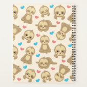 ナマケモノのパターン,かわいいナマケモノ,ハート,あなたの名前 プランナー手帳 (裏面)