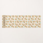 ナマケモノのパターン，かわいいナマケモノ，ハート，あなたの名前 ヨガマット (裏面(横))