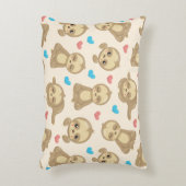 ナマケモノのパターン，かわいいナマケモノ，ハート アクセントクッション (正面(垂直))