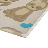 ナマケモノのパターン，かわいいナマケモノ，ハート カッティングボード (角)