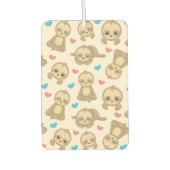 ナマケモノのパターン，かわいいナマケモノ，ハート カーエアーフレッシュナー (正面)