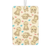 ナマケモノのパターン，かわいいナマケモノ，ハート カーエアーフレッシュナー (裏面)