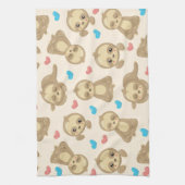 ナマケモノのパターン,かわいいナマケモノ,ハート キッチンタオル (縦)