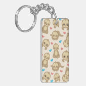 ナマケモノのパターン,かわいいナマケモノ,ハート キーホルダー (正面左)