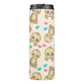 ナマケモノのパターン，かわいいナマケモノ，ハート タンブラー (裏面)