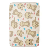 ナマケモノのパターン,かわいいナマケモノ,ハート バスマット (正面縦)