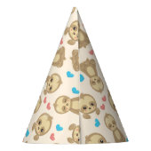 ナマケモノのパターン，かわいいナマケモノ，ハート パーティーハット (裏面)