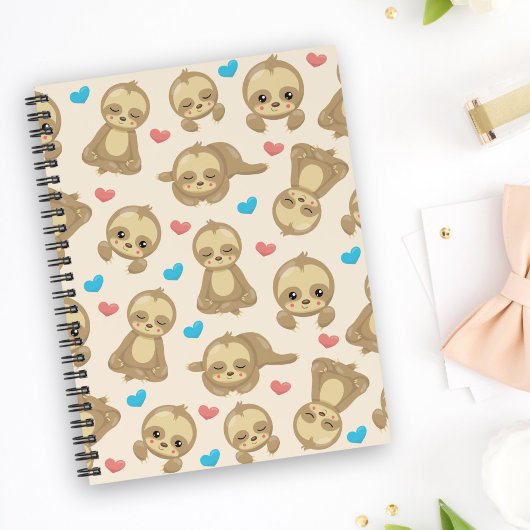 ナマケモノのパターン，かわいいナマケモノ，ハート プランナー手帳