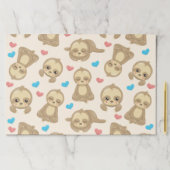 ナマケモノのパターン，かわいいナマケモノ，ハート ペーパーパッド (インサイチュ)