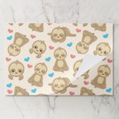 ナマケモノのパターン，かわいいナマケモノ，ハート ペーパーパッド (折り畳み)