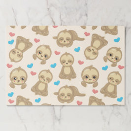 ナマケモノのパターン，かわいいナマケモノ，ハート ペーパーパッド