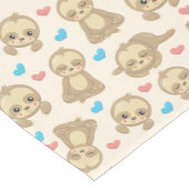 ナマケモノのパターン,かわいいナマケモノ,ハート ミディアムテーブルランナー (コーナー)